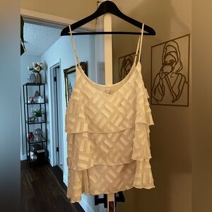 Chic Layered White Camisole Top
